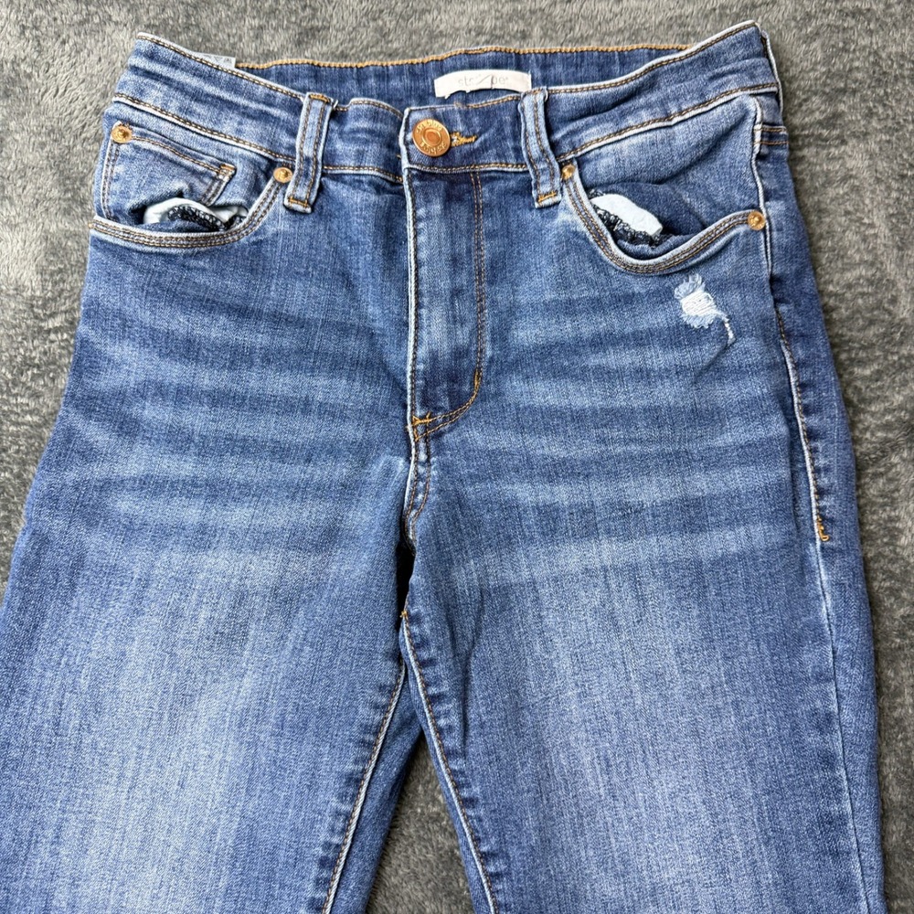 STS Blue Distressed Frayed Hem Ankle Skinny Jeans Denim Womens Size 26 - Picture 12 of 15